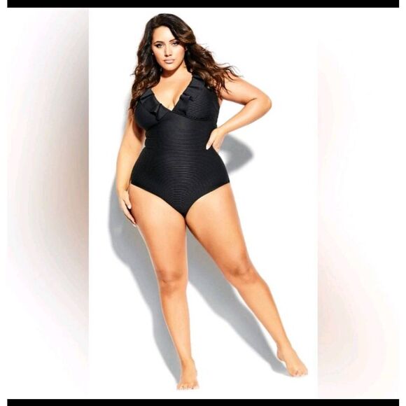 🥚3/30 Sz L (20/2X) City Chic Cavallo One Piece Swimsuit - Picture 10 of 12